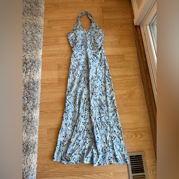 halter ruffle wedding guest dress ASTR The Label Morrigan Ruffle Trim Halter Dress